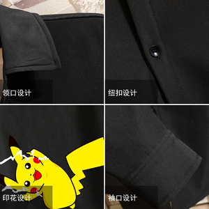 CS15034加绒款P55加厚加绒衬衫男保暖衬衣长袖寸衫上衣服外套图片