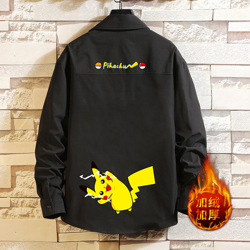 CS15034加绒款P55加厚加绒衬衫男保暖衬衣长袖寸衫上衣服外套图片