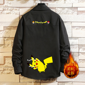 CS15034加绒款P55加厚加绒衬衫男保暖衬衣长袖寸衫上衣服外套图片