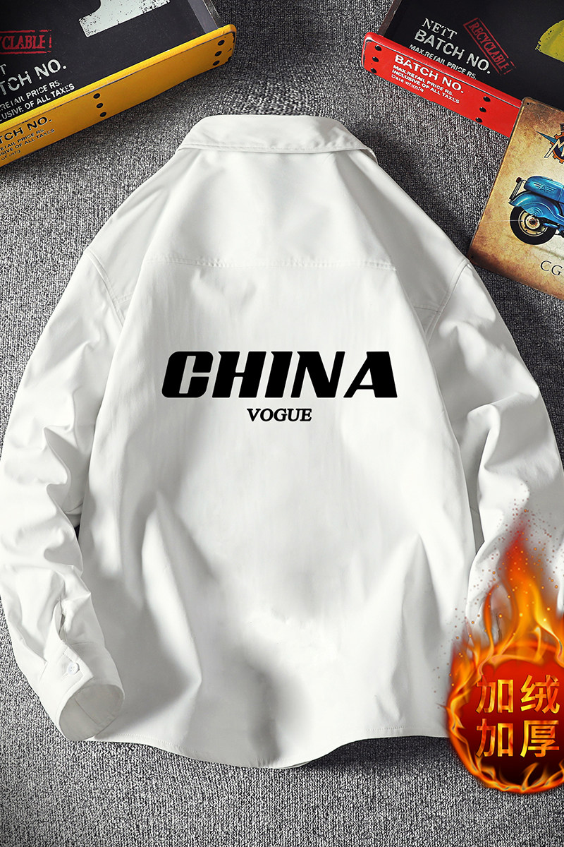 CS15001加绒款P55加厚加绒衬衫男保暖衬衣长袖寸衫上衣服外套,男装衬衫,电商A040A