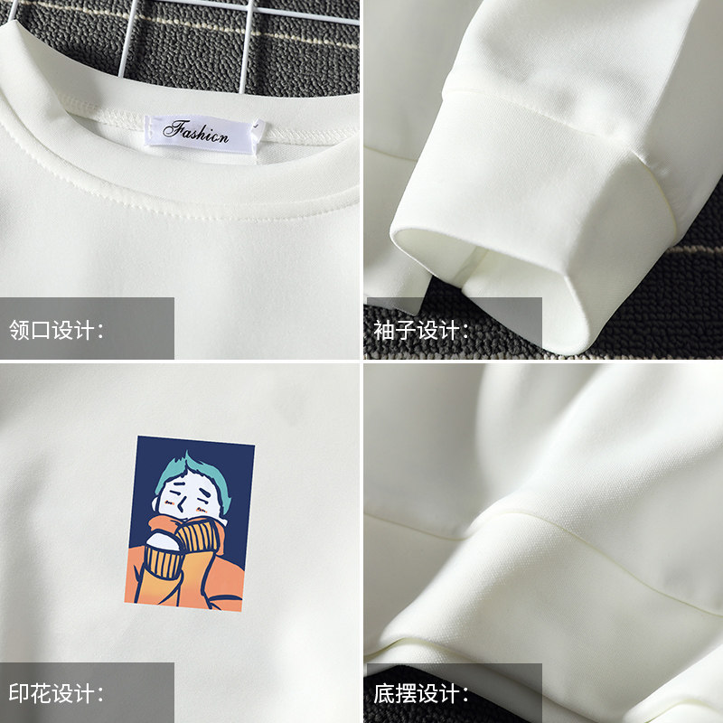 T4042-P25卡通印花帅气百搭长袖t恤男大码胖子卫衣薄外套,男装卫衣,电商A040A