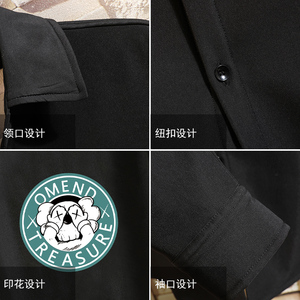 CS15052加绒款P55加厚加绒衬衫男保暖衬衣长袖寸衫上衣服外套图片