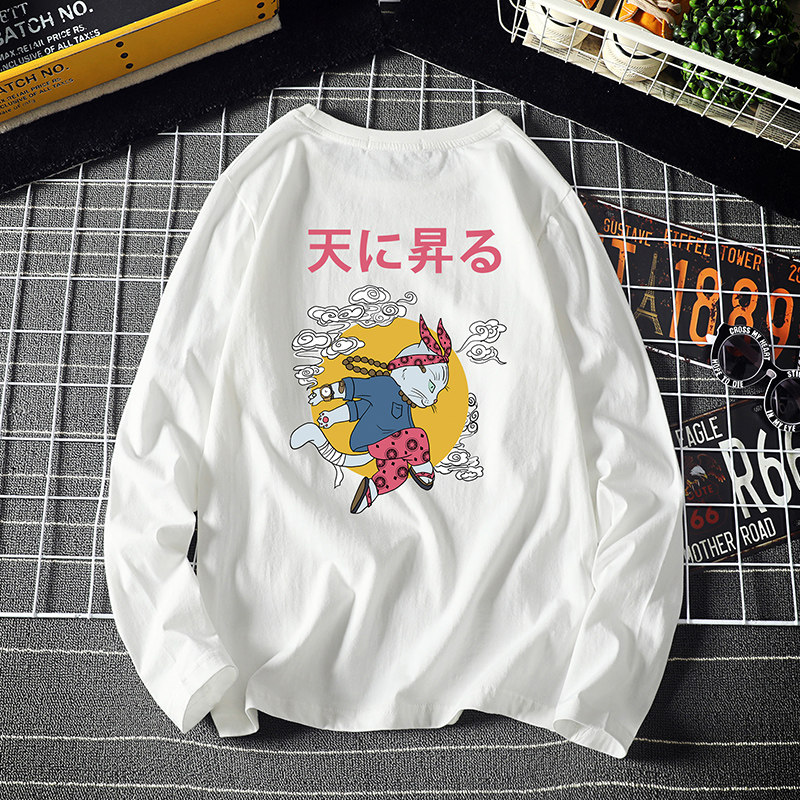 电商A040A-TX3012-P25月兔印花长袖t恤加肥加大码男胖子上衣服,男装T恤,电商A040A