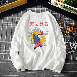 电商A040A-TX3012-P25 月兔印花长袖t恤加肥加大码男胖子上衣服图片