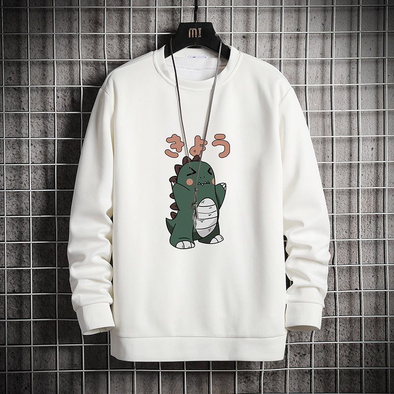 T4037-P25青少年印花帅气百搭长袖t恤男大码胖子卫衣薄外套，男装卫衣，电商A040A