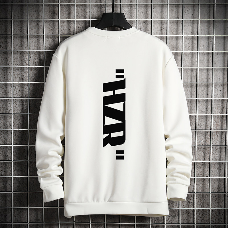 T4002-P25字母印花帅气百搭长袖t恤男大码胖子卫衣薄外套，男装卫衣，电商A040A