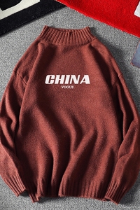 M18001-P45 秋冬季港风半高领毛衣男图片