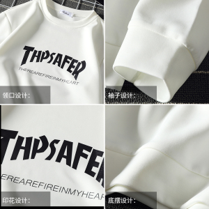 T4007-P25 嘻哈潮牌字母印花长袖t大码男胖子体恤上衣服卫衣图片