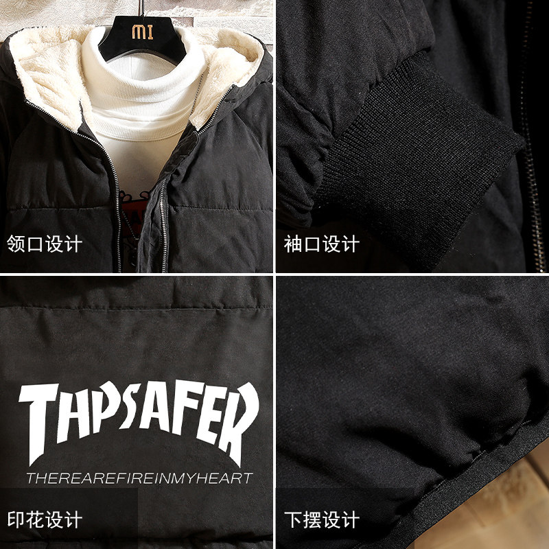电商A040A-MY16007-P100衣男加厚加绒面包服大码宽松袄外套,男装棉衣,电商A040A