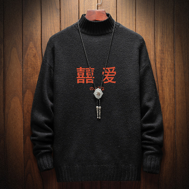 电商A040A-M18020-P45秋冬半高领毛衣男大码,男装针织衫/毛衣,电商A040A