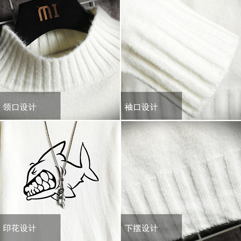 M18041加绒款-P65半高领加厚加绒毛衣男大码胖子针织衫保暖外套,男装针织衫/毛衣,电商A040A
