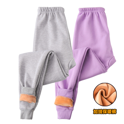 儿童单条德绒保暖裤高腰裤