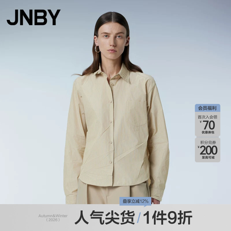 OL宽松通勤条纹长袖衬衫图片