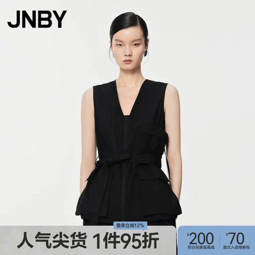 工装风系带收腰纯棉马甲