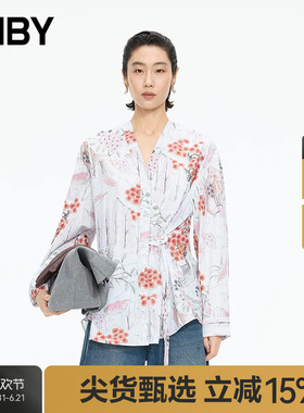【秋冬上新】JNBY/江南布衣25秋新品衬衫H型V领长袖宽松5P8211600