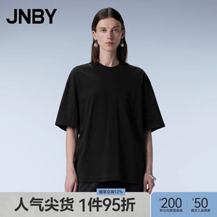女装 T恤棉质宽松圆领5O4111630 江南布衣夏季 JNBY