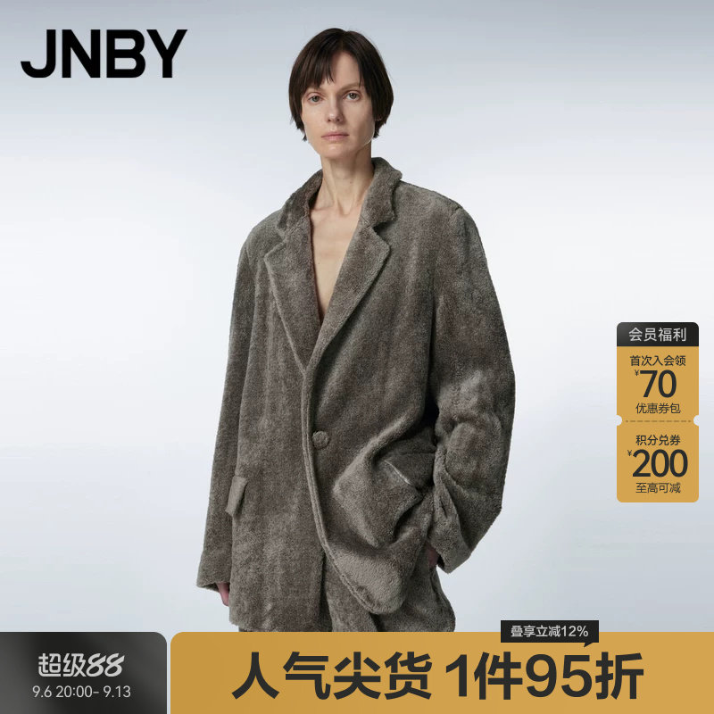JNBY/江南布衣宽松西装领仿皮草图片