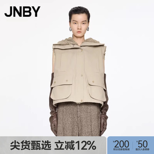 JNBY 挺阔柔软外套5O0512100 江南布衣秋冬马甲宽松翻领两穿无袖
