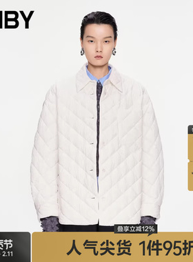 JNBY/江南布衣秋冬羽绒服轻薄休闲宽松简约衬衫领外套5O0C11640
