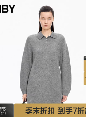 【商场同款】JNBY/江南布衣25秋新品连衣裙polo领长袖5P9G15230