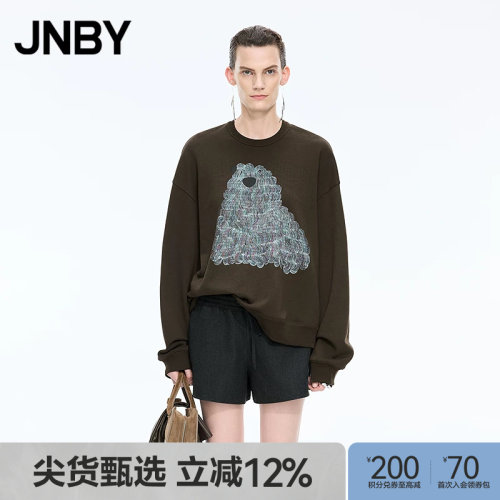 【秋冬上新】JNBY/江南布衣25秋新品卫衣宽松圆领套头5P8410470