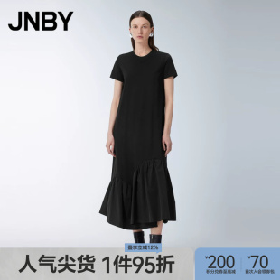 【断码】JNBY/江南布衣女装连衣裙H型淑女圆领花苞长裙通勤