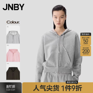 江南布衣25春卫衣宽松连帽开襟5P2410430 JNBY 早春上新