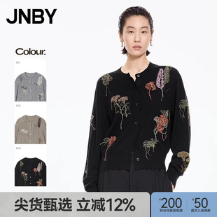 长袖 开襟5P8311090 毛针织衫 江南布衣25秋新品 商场同款 JNBY