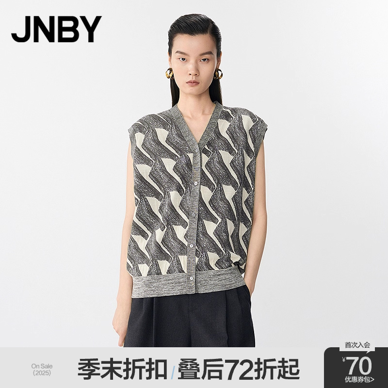 【季末折扣】JNBY/江南布衣春夏毛衫V领无袖开襟5P43145