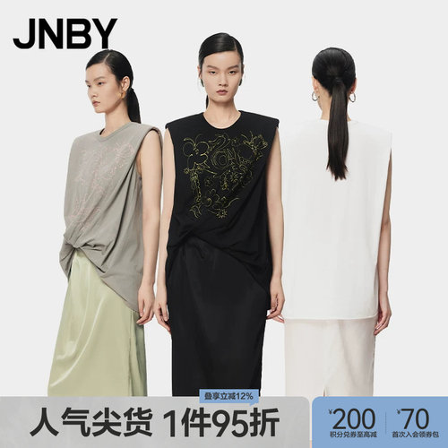 JNBY/江南布衣夏季连衣裙无袖拼接通勤裙子5O5G13840
