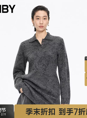 【商场同款】JNBY/江南布衣25秋新品连衣裙polo领长袖5P9G12570