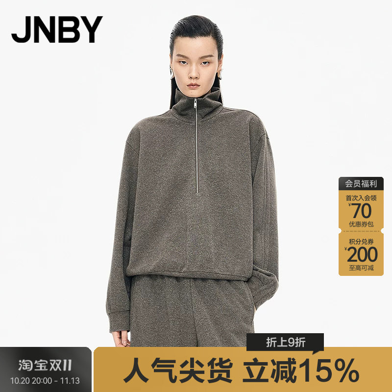 【秋冬上新】JNBY/江南布衣25秋卫衣立领宽松套头5P8414420