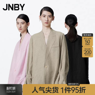 女装 江南布衣春季 JNBY 宽松西服外套通勤环保小西装 100%亚麻
