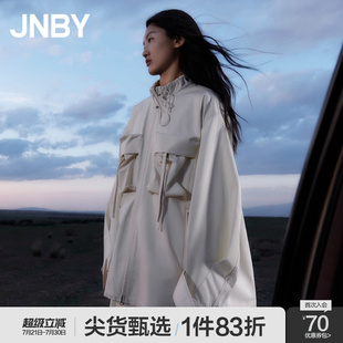 江南布衣春秋季 JNBY 立領(lǐng)風(fēng)衣工裝 淘寶專供 風(fēng)中長夾克