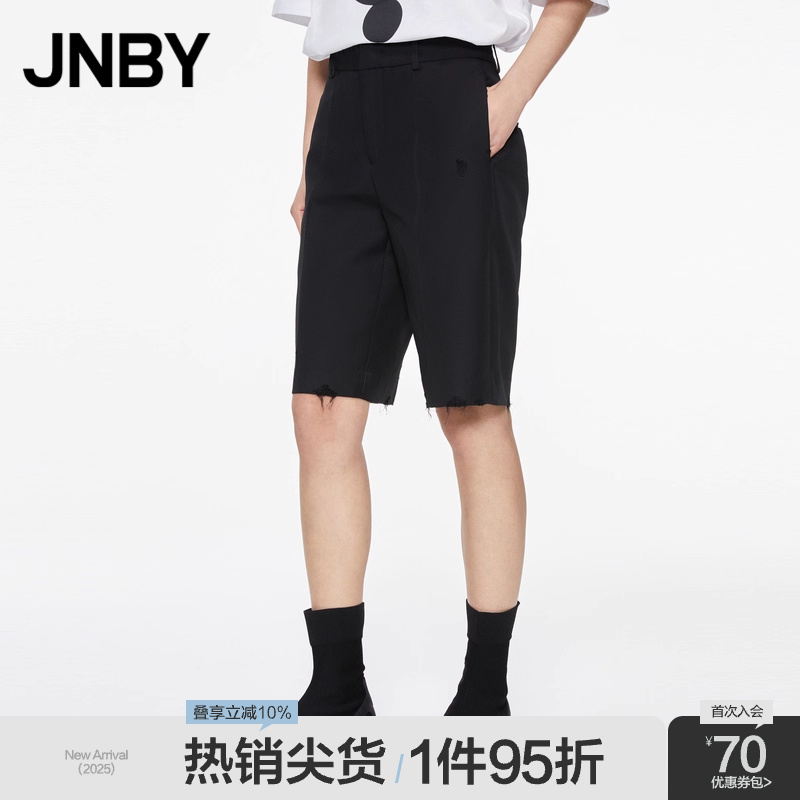 JNBY/江南布衣春夏西装裤女短款直筒阔腿中裤通勤