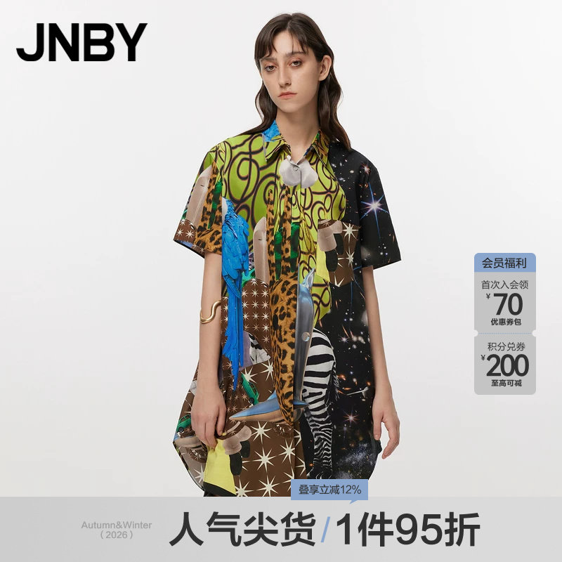 宽松短袖翻领衬衫JNBY/江南布衣图片