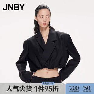 收腰外套女休闲通勤上衣短款 JNBY 江南布衣折扣春夏西装 长袖 修身