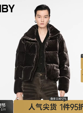 JNBY/江南布衣秋冬立领复古丝绒羽绒服时髦加厚休闲5OBC14780