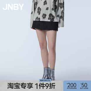 江南布衣春季 JNBY 淘宝专享 子 纯色棉质修身 通勤裤 牛仔短裤