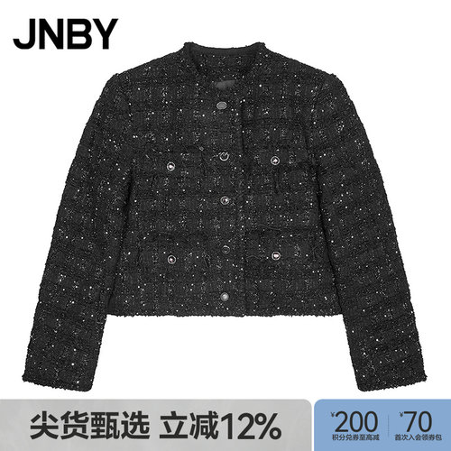 JNBY/江南布衣秋冬短款羽绒服女复古小香风休闲通勤外套5O0C14690
