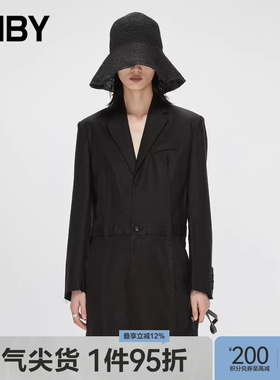 JNBY/江南布衣春连衣裙显瘦衣服女翻领长袖H型长款外套5N3G13860