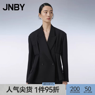 领长袖 JNBY 女 通勤宽松气质西装 绵羊毛混纺西装 江南布衣春季 女装