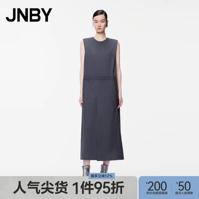 JNBY/江南布衣夏季女装连衣裙H型休闲圆领无袖直筒裙女5O4G11240