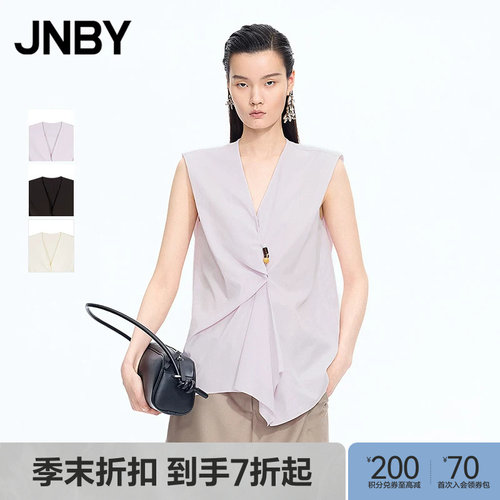 【季末折扣】JNBY/江南布衣26夏新品衬衫无袖V领宽松5Q5211770