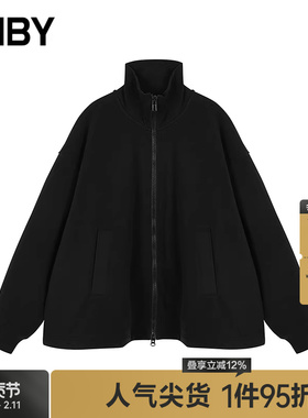 JNBY/江南布衣秋冬摇粒绒卫衣宽松立领A型套头通勤上衣5OB41597H