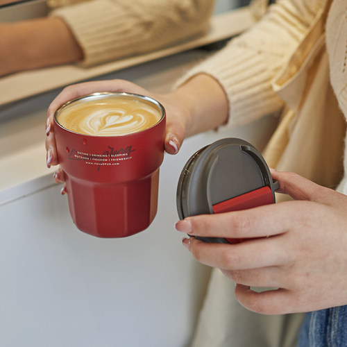 OPUS翻盖咖啡杯营地复古高颜值杯