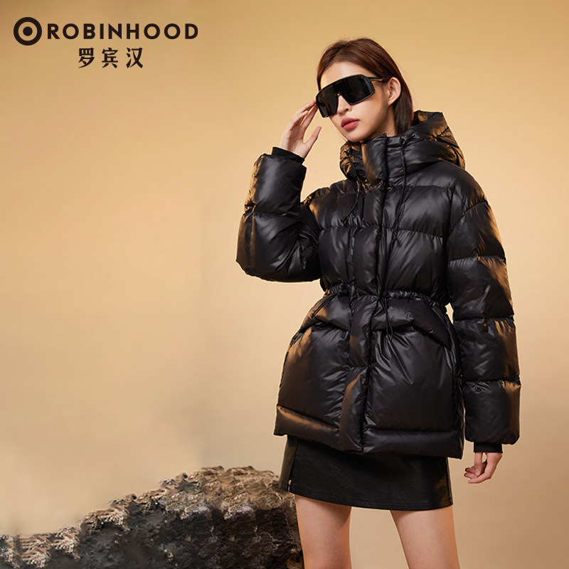 罗宾汉短款收腰黑白金羽绒服女反季新款亲肤柔软透气百搭鸭绒外套,女装/女士精品,羽绒服,淘宝优惠券,粉丝福利购,淘宝优惠卷
