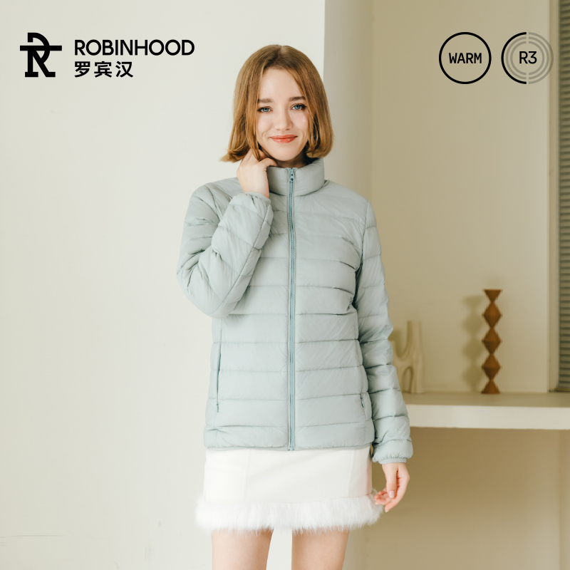 罗宾汉轻薄羽绒服2025年冬季新品短款轻暖休闲运动日常鸭绒外套