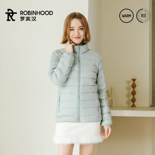 罗宾汉轻薄羽绒服2025年冬季新品短款轻暖休闲运动日常鸭绒外套