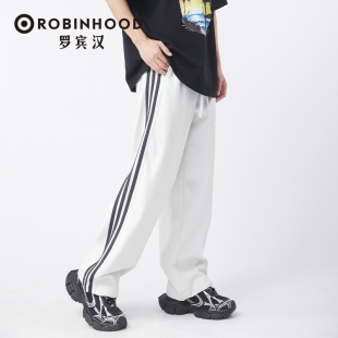 百搭针织裤 罗宾汉春季 男女同款 织带时尚 潮流休闲直筒卫裤